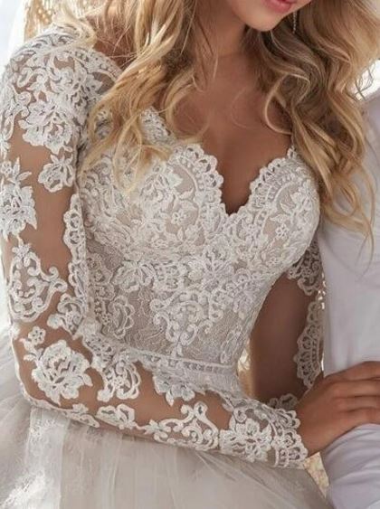 A Line Long Sleeve Bridal Dresses Wedding Dress Tulle Lace Long Ivory Vestido De Novia Open Back свадебное платье Plus Size