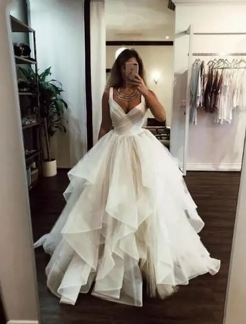 A-Line Princess Wedding Dresses Sleeveless Sweetheart Boho Bride Dress With Puffy Tiered Tulle Ruffles Bridal Gowns Custom